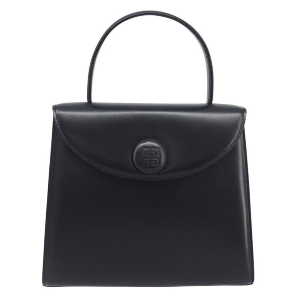 Givenchy Twist Lock Top Handle Leather Black Leather Handbag
